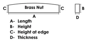 NTB-03 порожек басовый 40х9х5мм, с прорезями под струны, латунь. Hosco