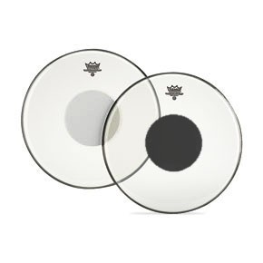 CS-1322-10- CONTROLLED SOUND 22` CLEAR BLACK DOT BASS прозрачный пластик с черным центром. REMO