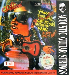 A306-XL-1 Отдельная 1-ая струна для акустической или электрогитары гитары, 010, Alice