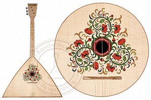 SBF-WF Festival Decor Балалайка трехструнная уменьшенная, цветы, Балалайкеръ