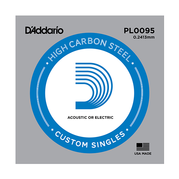 (LUT) PL0095 Plain Steel Отдельная струна без обмотки, сталь, .0095, D'Addario