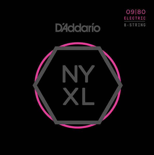 NYXL0980 NYXL Комплект струн для 8-струнной электрогитары, Super Light, 09-80, D'Addario