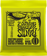 P02621 Комплект струн для 7-струнной электрогитары Nickel Wound Regular Slinky, 10-56, Ernie Ball 