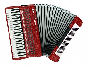 Saphir-IV-120/41-RD Saphir Аккордеон 41/120/IV/11/5, красный, с ремнями и чехлом, Weltmeister