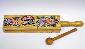 LN-RU-2 Рубель с палочкой, натуральное дерево, рисунок, лак. Lutner