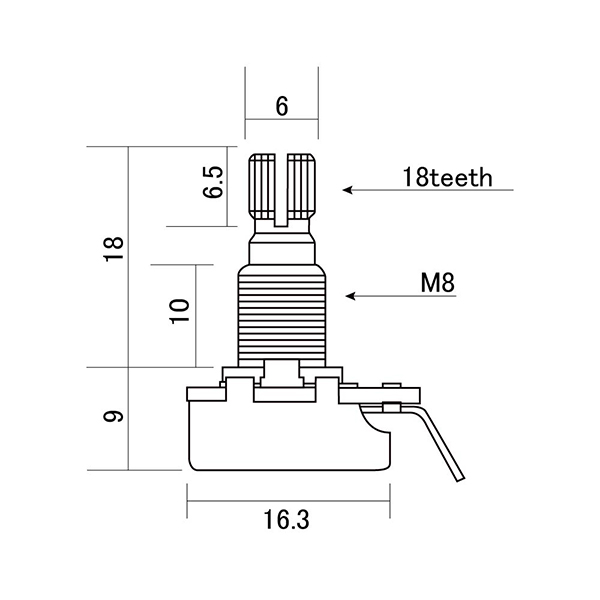 ALP-5001 Потенциометр 500кОм (лог), Alpha