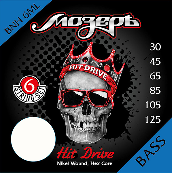 BNH 6МL Hit Drive Комплект струн для 6-струнной бас-гитары, никелевый сплав, 30-125, Мозеръ