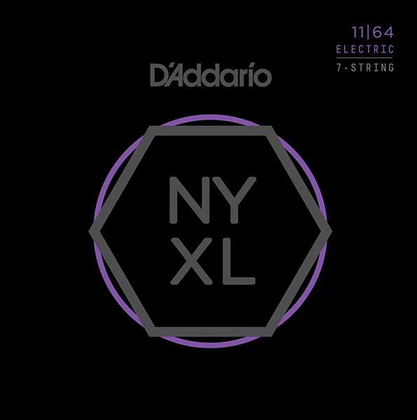 NYXL1164 NYXL Комплект струн для 7-струнной электрогитары, никелированные, Medium, 11-64, D'Addario