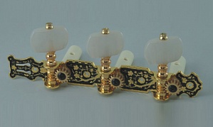 AO-020HV1P Комплект колковой механики на планке, черный/золотой, Alice