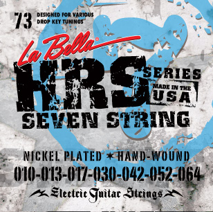 HRS-73 Комплект струн для 7-струнной электрогитары, никель, 10-64, La Bella