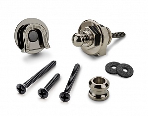 14010601 Security Lock Крепление для ремня с блокировкой, для гитары, рутений, Schaller