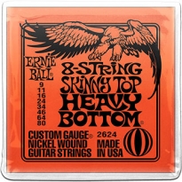 P02624 Комплект струн для 8-струнной электрогитары SKINNY TOP HEAVY BOTTOM, 9-80, Ernie Ball