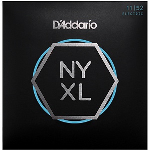 NYXL1152 NYXL Комплект струн для электрогитары, никелированные, MTop/HBottom, 11-52, D'Addario