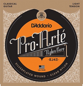 EJ43 PRO ARTE Струны для классической гитары нейлоновые Light. D`Addario