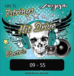 NH 7L Hit Drive Комплект струн для 7-струнной электрогитары, Light, 9-55, никель, Мозеръ