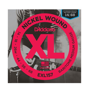 EXL157 XL Nickel Wound Комплект струн для электрогитары Baritone-Medium 14-68(укороч.менз) D`Addario