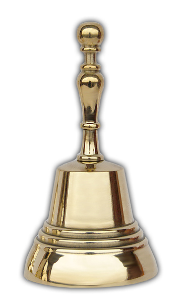 KVP5V Колокольчик Валдайский №5 полированный, d60, ручка Веретено, Валдайские колокольчики