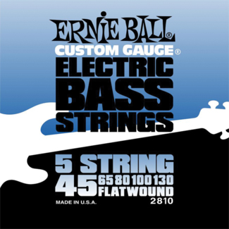 2810 струны для 5-струнной бас-гитары Flat Wound Bass 5 (45-65-80-100-130).  Ernie Ball 