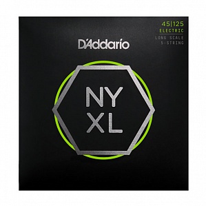 NYXL45125 Комплект струн для 5-струнной бас-гитары, Lt Top/Med Btm, 45-125, D'Addario