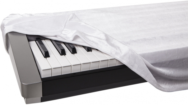 НСБ61 Накидка на синтезатор БЕЛАЯ 61 клавиша, бархатная (100*40*9 см). LMN