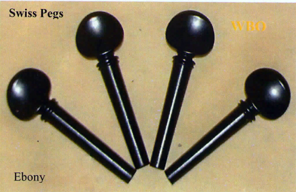 VP01E-1/8 Колок для скрипки, швейцарская модель, черное дерево, WBO