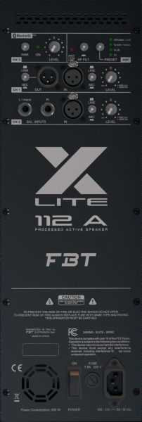 X-LITE 112A Активная двухполосная би-амп акуст.система, НЧ 1200Вт + ВЧ 300 Вт, 50Гц - 20кГц, FBT