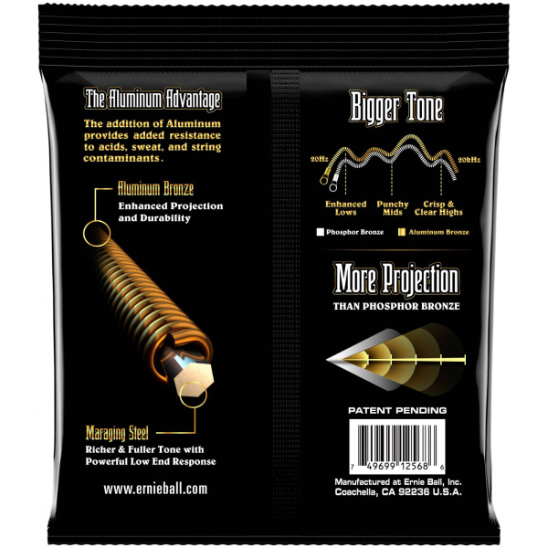 P02568 ALUMINUM BRONZE LIGHT Комплект струн для акуст.гитары (11-52), Ernie Ball 