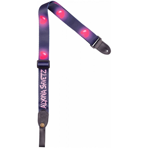 S35 ALYONA SHVETZ TOXIC Ремень для укулеле, материал полипропилен, цвет черный с сердцами. FLIGHT