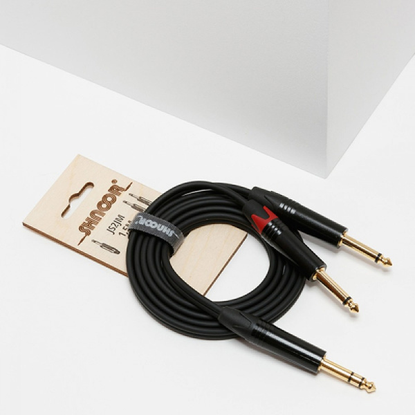 JS2JM-1m Y-кабель 6,3 мм стереоджек - 2 моноджека 6,3 мм, 1м. SHNOOR