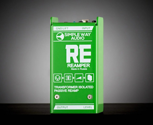 RE-GR Reamper Дибокс, преобразователь сигнала для гитары, пассивный, зеленый, Simpleway Audio