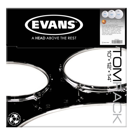 ETP-G2CTD-F G2 Coated Fusion Набор пластика для том барабана, 10"/12"/14", Evan
