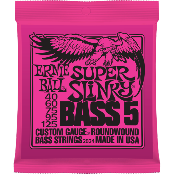P02824 струны для 5-струнной бас-гитары Nickel Wound Bass SuperSlinky5 (40-60-75-95-125). Ernie Ball