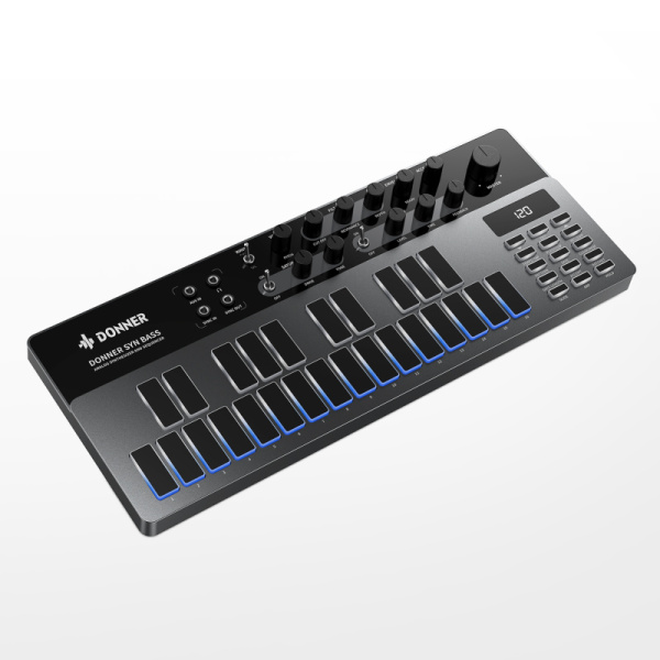 ESSENTIAL B1 Басовый синтезатор со 16-ступенчатым секвенсором, фильтрами и Midi. DONNER 