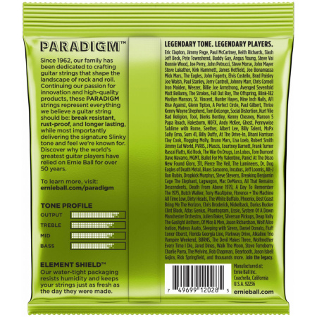 P02028 Комплект струн для 7-струнной электрогитары Paradigm Slinky, сталь, 10-56, Ernie Ball