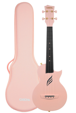 HH-2288 Carbon Fibre Укулеле концертный, с чехлом, розовый, углеволокно, Cascha