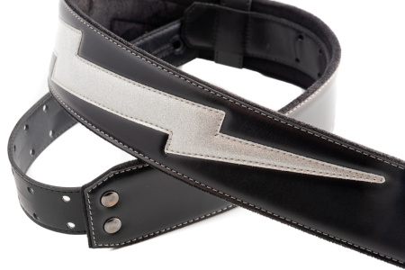 8419612000667 Mojo Bolt II Silver Glitter Ремень для гитары, текстиль/синтетика, RightOn Straps