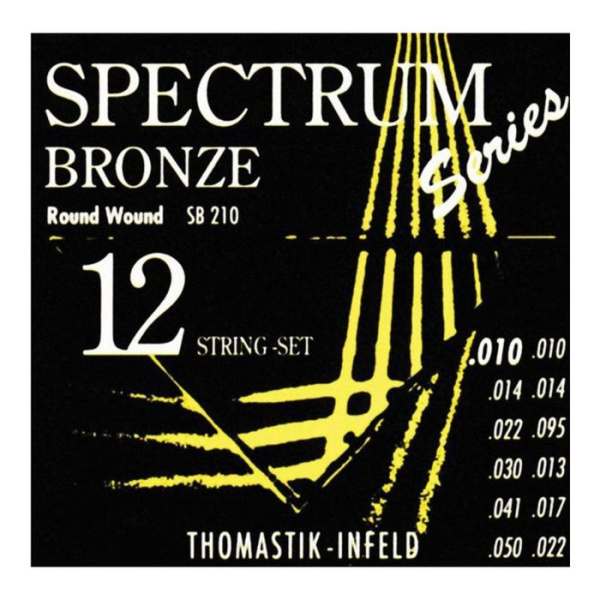 SB210 Spectrum Bronze Комплект струн для 12-струнной акустической гитары, бронза, 10-50, Thomastik