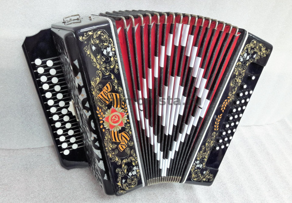 SZ32/1XL Гармонь "Победа", цвет черный, Шуйская гармонь