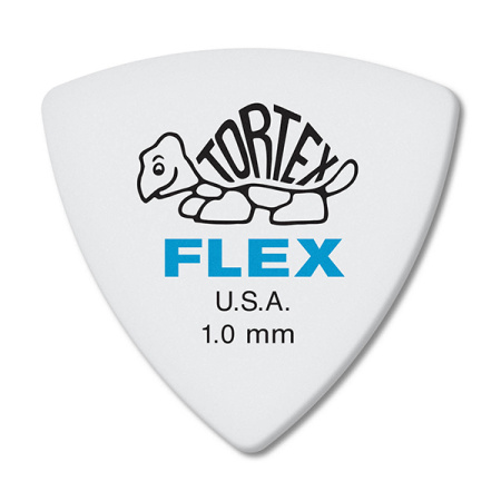 456P1.0/456R1.0 Tortex Flex Медиатор, 1шт, толщина 1,00мм, треугольные, Dunlop