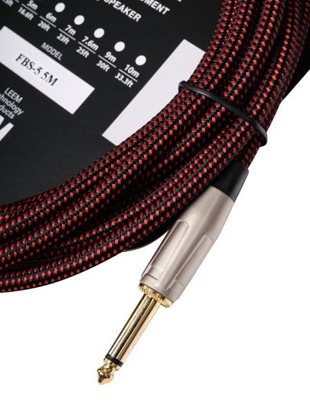 FBS-5(BK/RD) Кабель инструментальный, черный/красный, 5м, Leem