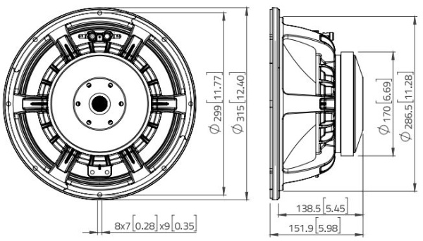 WAF122.50-4 Динамик 12", 700Вт, 4 Ом, Lavoce