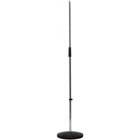 26010-300-02 Микрофонная стойка, прямая, круглое основание, высота 87-157,5 см, хром, Konig & Meyer