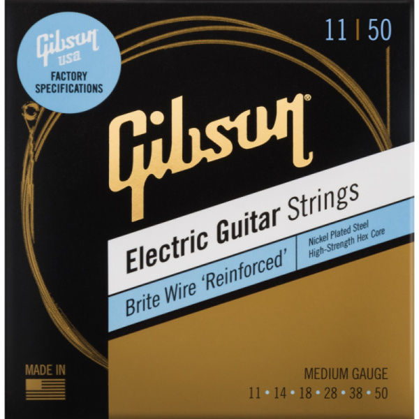 SEG-BWR11 BRITE WIRE REINFORCED Комплект струн для электрогитары, 11-50, GIBSON 