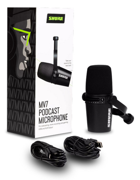 MOTIV MV7+-K Гибридный USB/XLR микрофон для записи/стримминга речи и вокала, DPS, цвет чёрный, SHURE