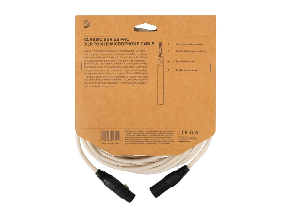 PW-CPMIC-20WH Classic Series Pro Микрофонный кабель, 6м, белый, D'Addario