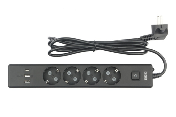PC-7B-2M PowerCube Удлинитель, 4 розетки, 3 USB-порта, Электрическая мануфактура