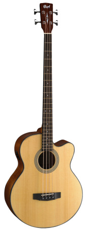 SJB5F-NS Acoustic Bass Series Электроакустическая бас-гитара, с вырезом, чехол в комплекте, Cort
