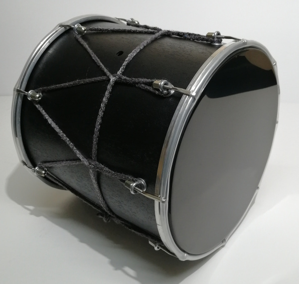 BK-10Blmv Барабан кавказский 10" с веревкой 25х25.4см, цвет - чёрный матовый, Мастерская Бехтеревых