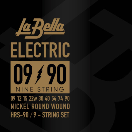 HRS-90 HRS Комплект струн для 9-струнной электрогитары, никелированные, 9-90, La Bella