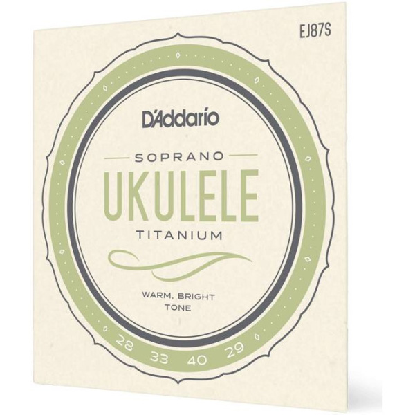 EJ87S струны для укулеле сопрано, серия Titanium. D'ADDARIO 